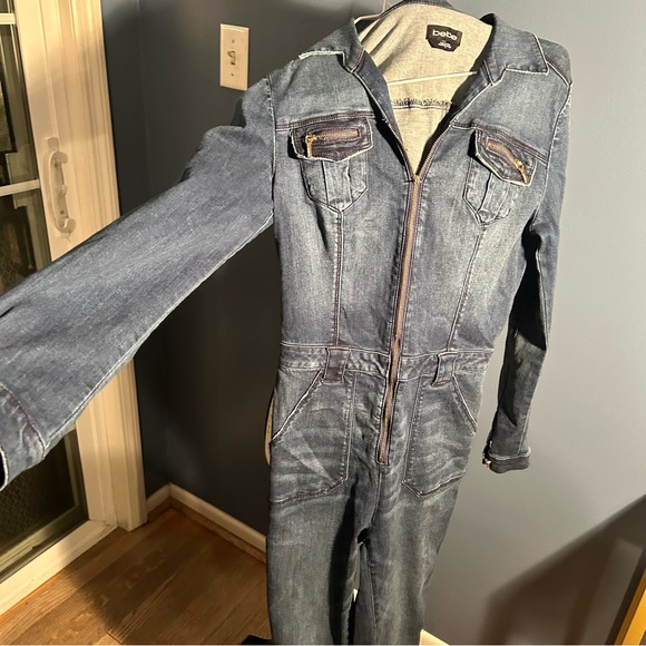 Bebe denim jean jumpsuit - Picture 6 of 14